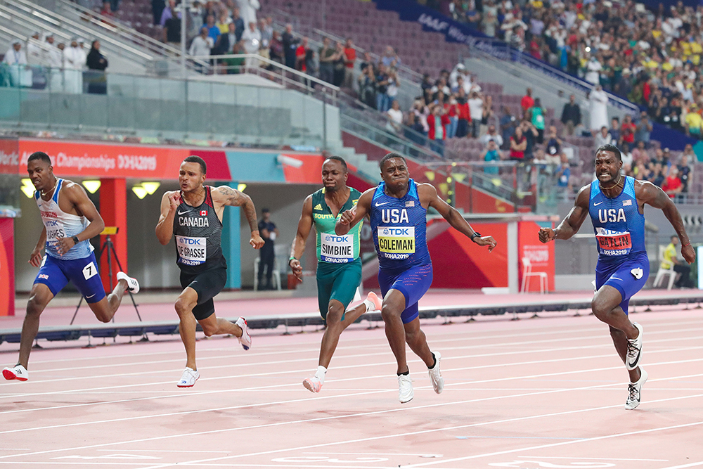 World Champs Men's 100 — Yearly Leader For Coleman - Track & Field News