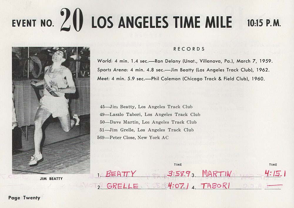 60 Years Ago Today: Former UNC track star Jim Beatty runs the first indoor sub-4:00 mile